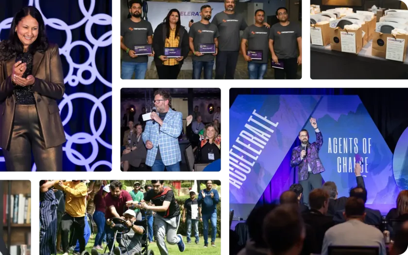 Contentstack team at an Agents of Change event