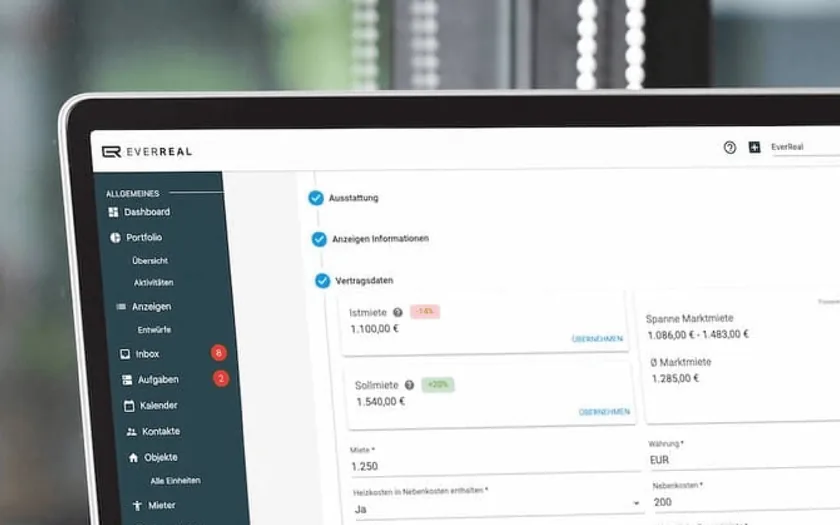 The EverReal lettings dashboard