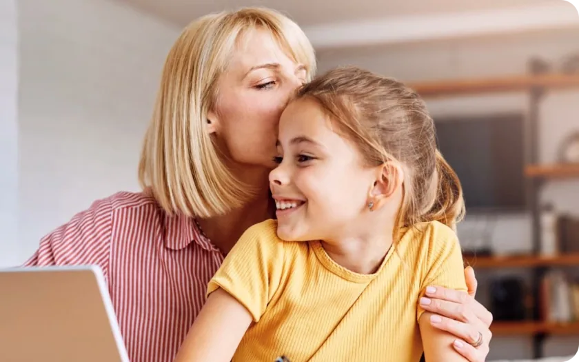 A parent and child learning together